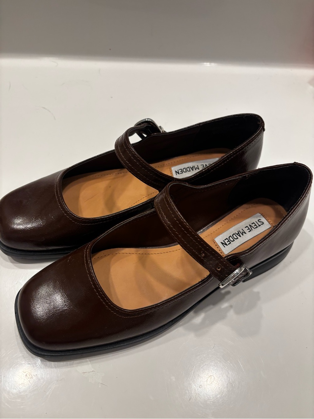 Steve Madden Delancy , Brown Leather SIZE 8
